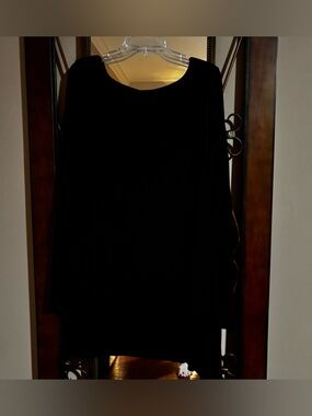 White House Black Market Black Long Sleeve Blouse simple timeless